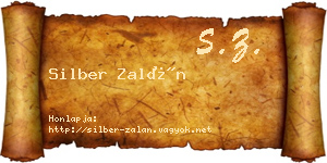 Silber Zalán névjegykártya