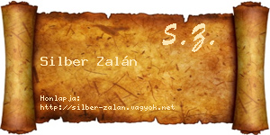 Silber Zalán névjegykártya